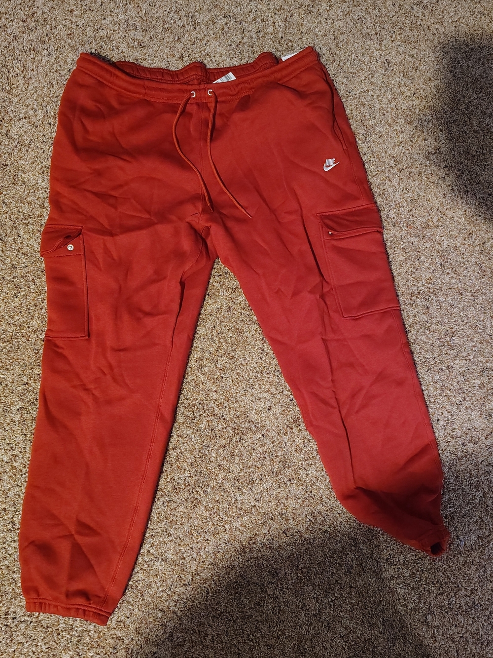 Nike Men's Burnt Red Cargo Joggers
